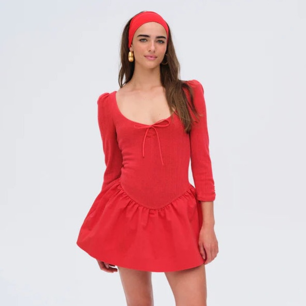 For Love and Lemons Pointelle Mini Dress NWT